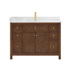 Custom image for Dark Walnut with Brushed Gold Trim / White Quartz / No Mirror