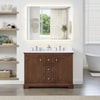 Custom image for Dark Walnut with Polished Chrome Trim / White Cultured Marble / No Mirror