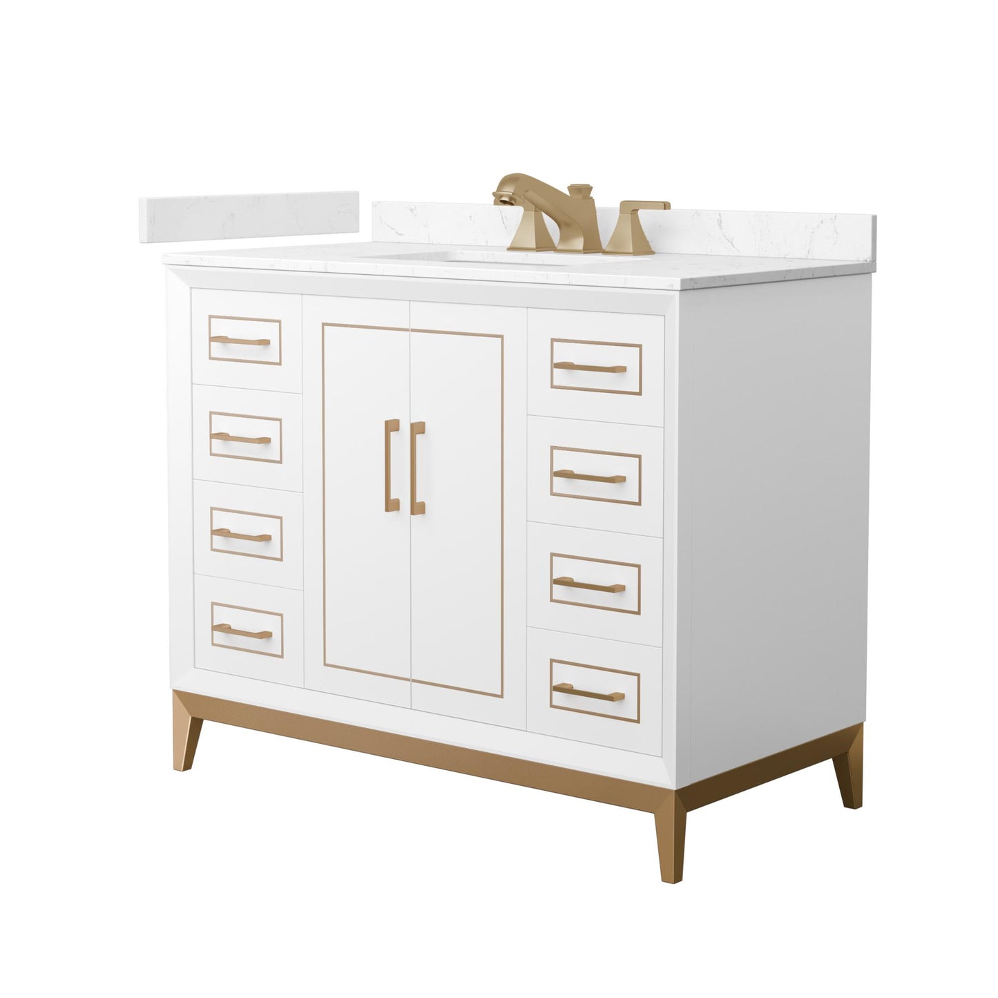 Marlena Bathroom Vanity with Countertop 42 inch Single Sink 3-hole Faucet Setup