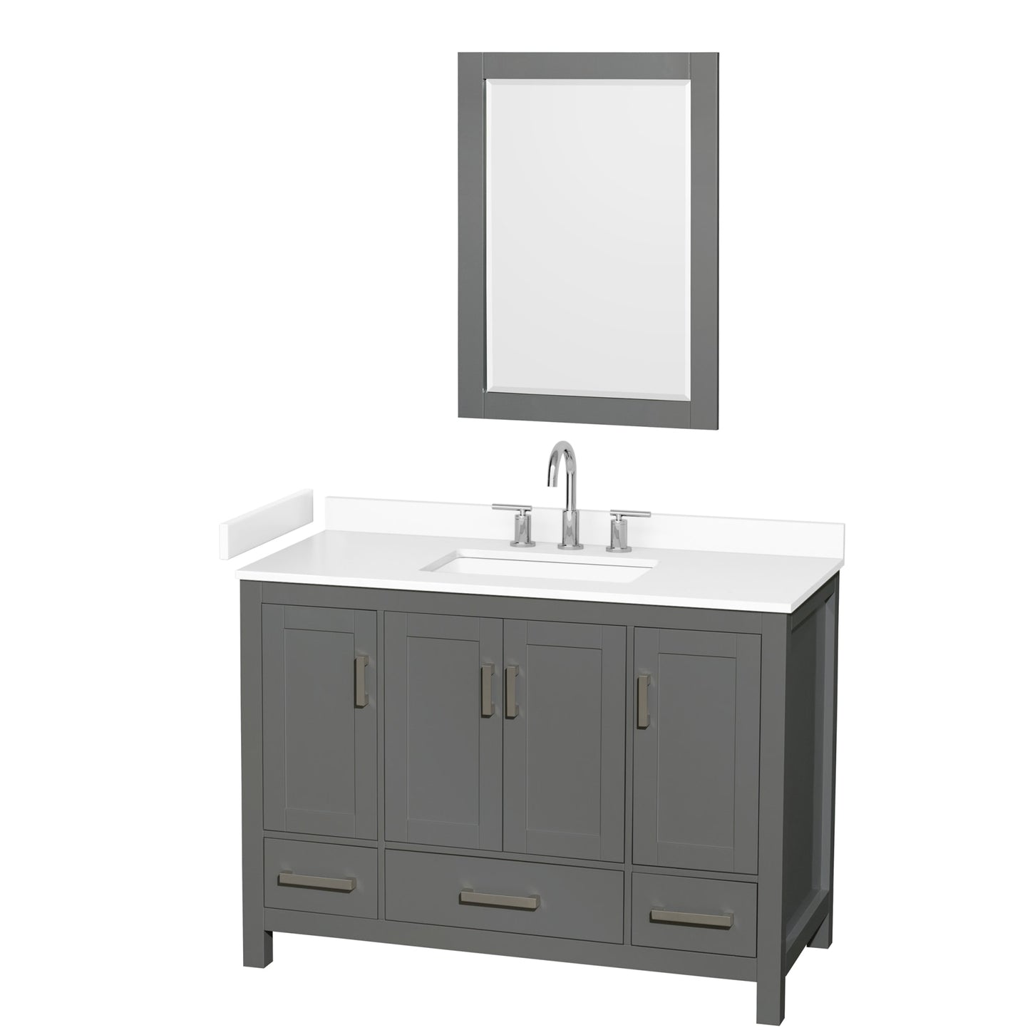 Sheffield Bathroom Vanity with Countertop 48 inch Single Sink 3-hole Faucet Setup