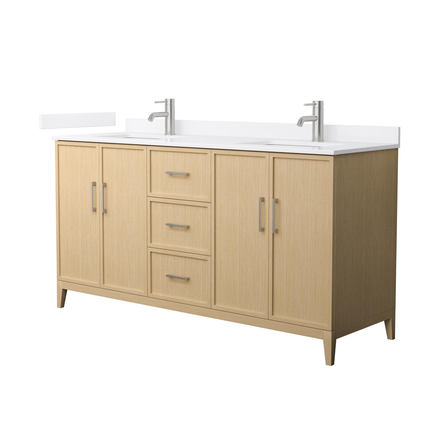 Elan Bathroom Vanity with Countertop 66 inch Double Sink Single hole Faucet Setup