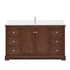 Custom image for Dark Walnut with Polished Chrome Trim / White Cultured Marble / No Mirror