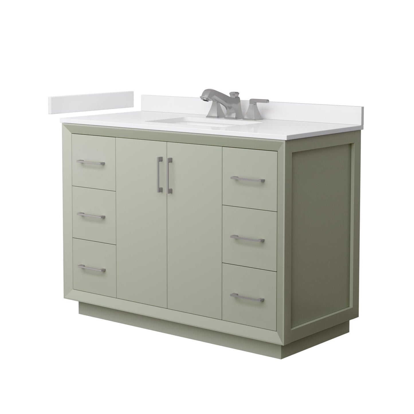 Strada Bathroom Vanity with Countertop 48 inch Single Sink 3-hole Faucet Setup