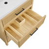 Custom image for Scandinavian Oak with Matte Black Trim / White Quartz / No Mirror