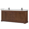 Custom image for Dark Walnut with Matte Black Trim / Carrara Cultured Marble / No Mirror