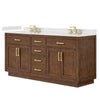 Custom image for Dark Oak with Brushed Gold Trim / Giotto Quartz / No Mirror