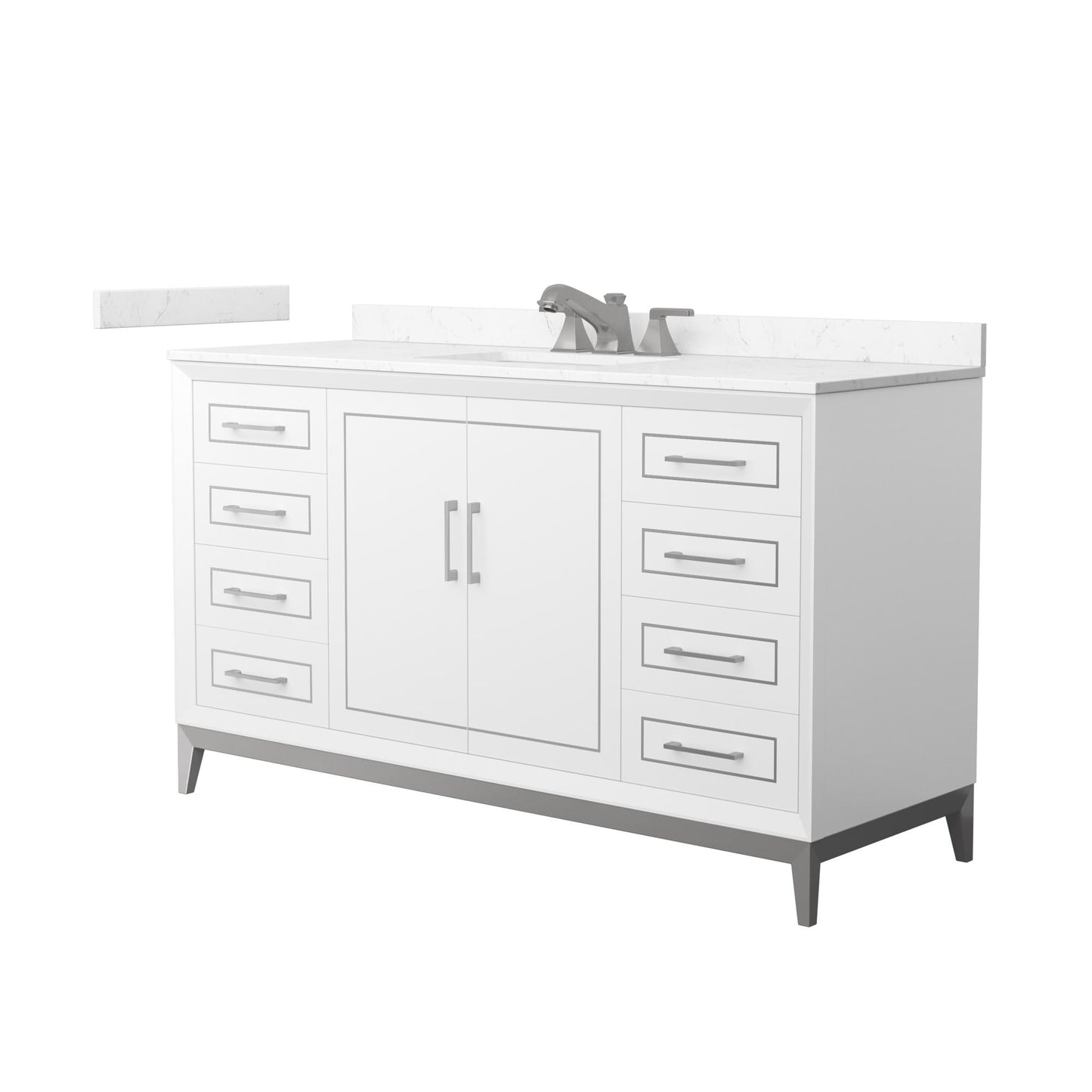 Marlena Bathroom Vanity with Countertop 60 inch Single Sink 3-hole Faucet Setup
