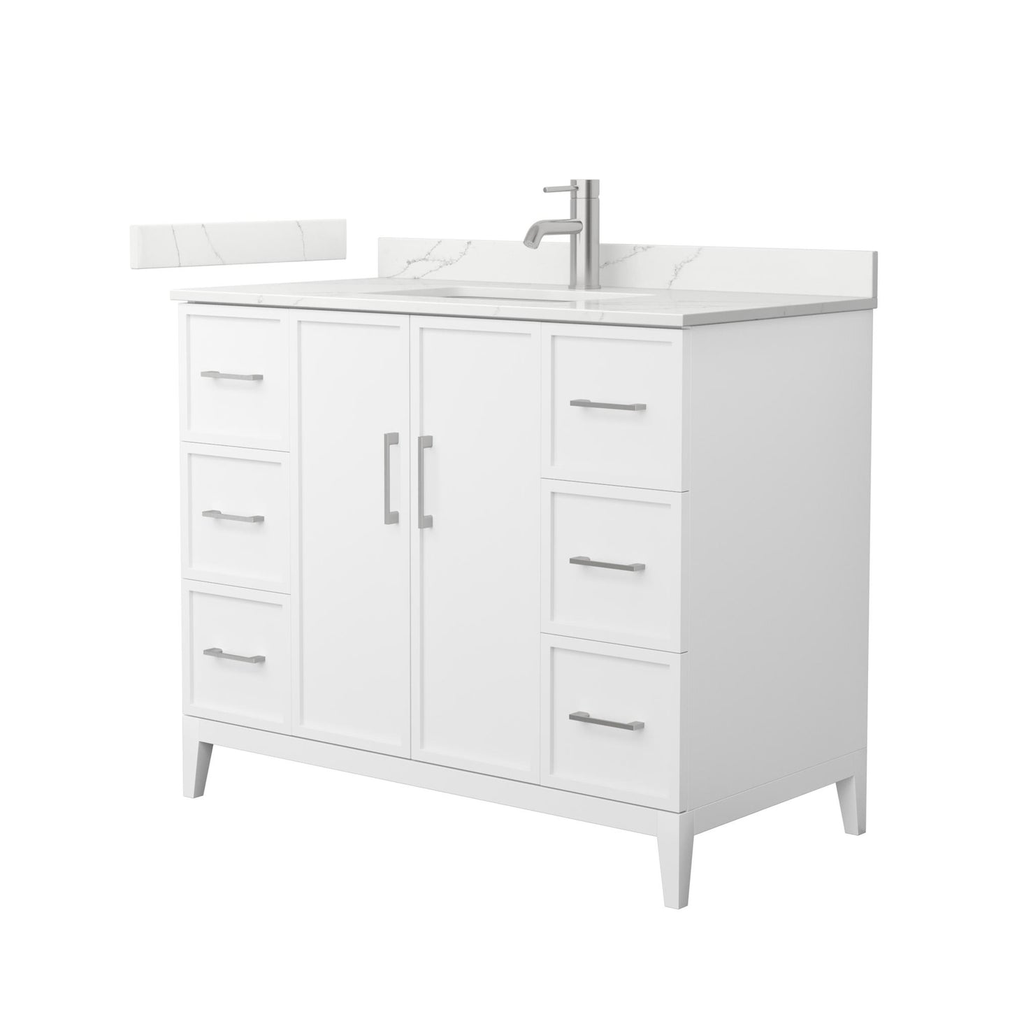 Elan Bathroom Vanity with Countertop 42 inch Single Sink Single hole Faucet Setup
