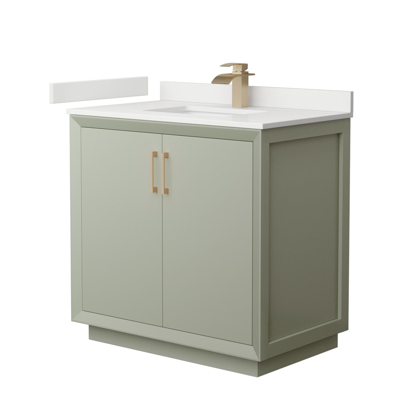 Strada Bathroom Vanity with Countertop 36 inch Single Sink Single hole Faucet Setup