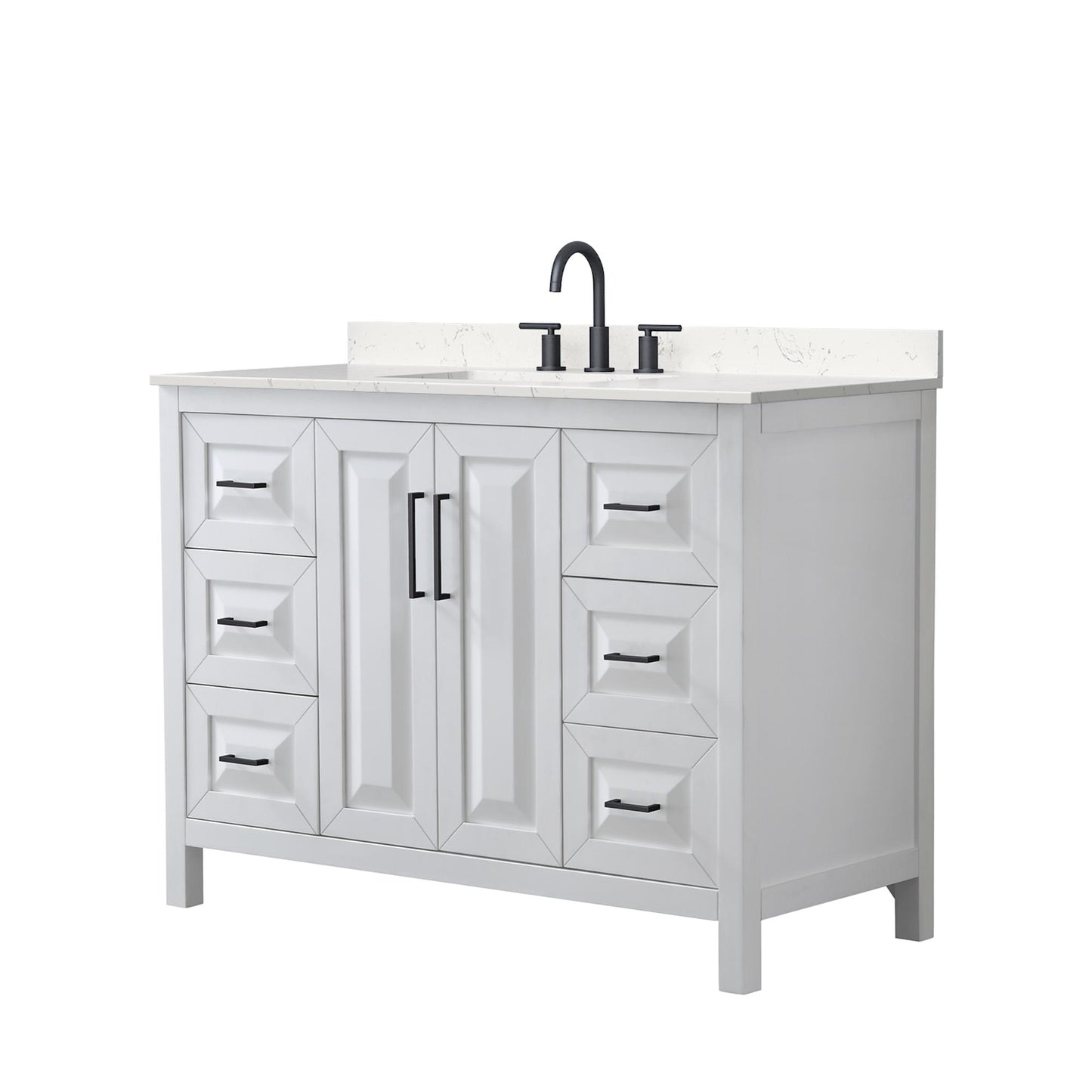 Daria Bathroom Vanity with Countertop 48 inch Single Sink 3-hole Faucet Setup