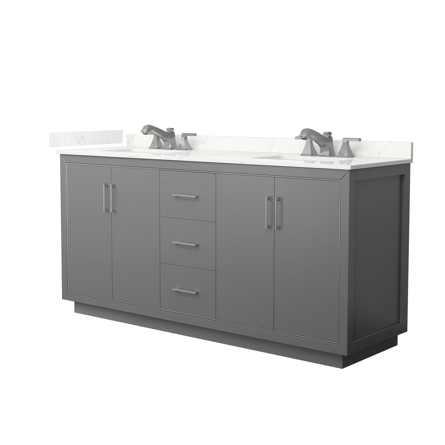 Icon Bathroom Vanity with Countertop 72 inch Double Sink 3-hole Faucet Setup