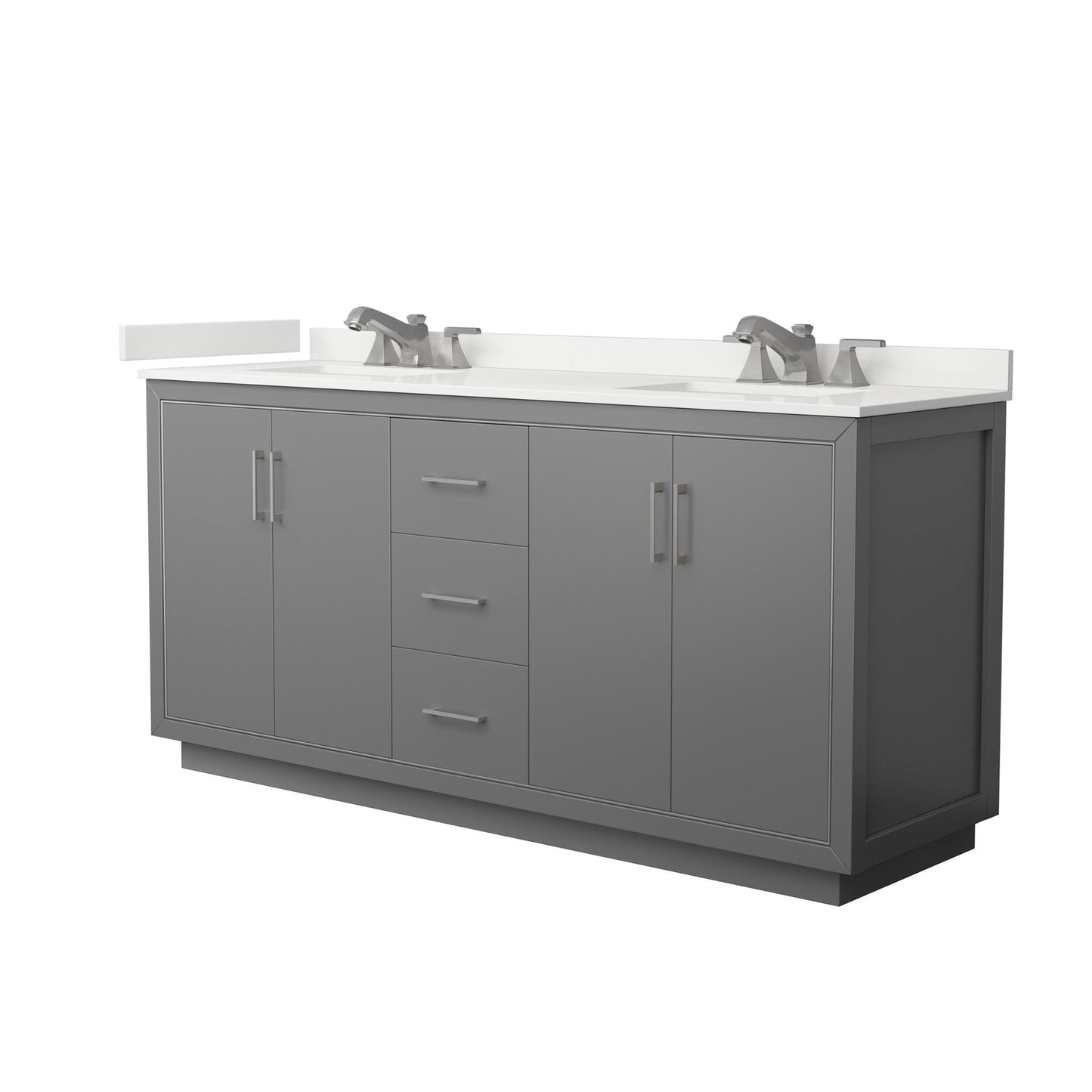 Icon Bathroom Vanity with Countertop 72 inch Double Sink 3-hole Faucet Setup