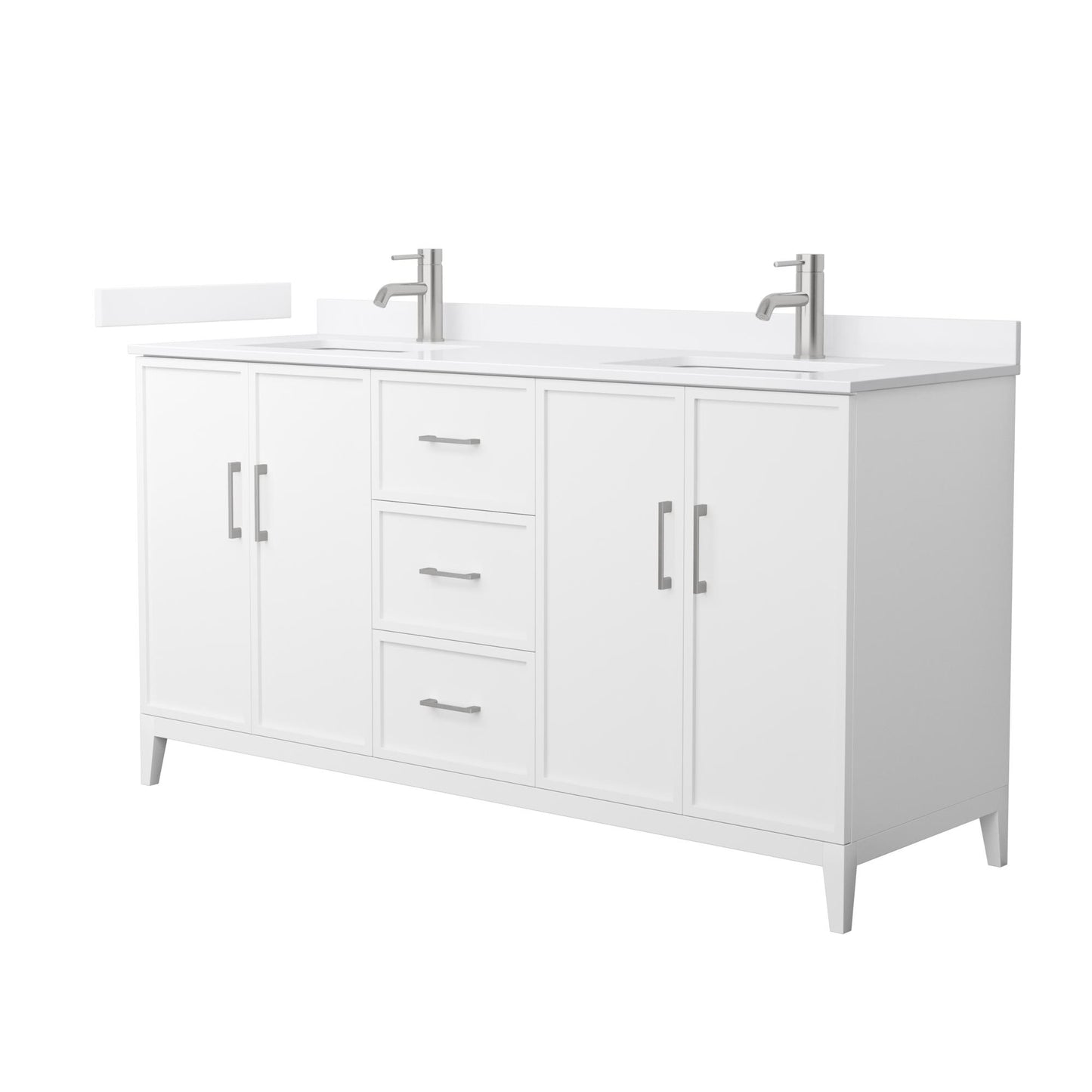 Elan Bathroom Vanity with Countertop 66 inch Double Sink Single hole Faucet Setup