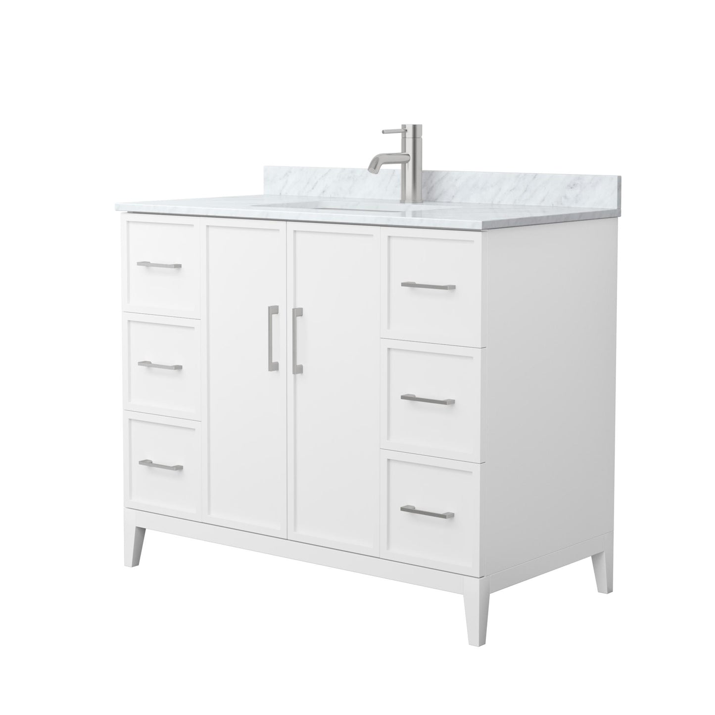 Elan Bathroom Vanity with Countertop 42 inch Single Sink Single hole Faucet Setup