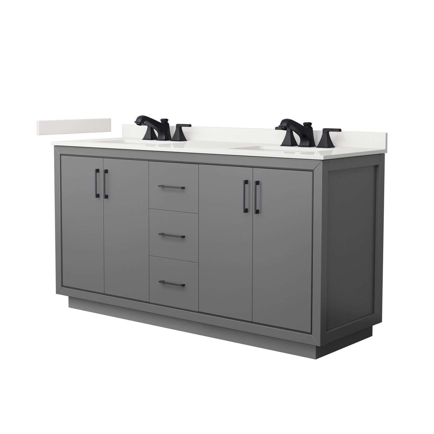 Icon Bathroom Vanity with Countertop 66 inch Double Sink 3-hole Faucet Setup