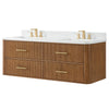 Custom image for Toasted Walnut with Satin Bronze Trim / White Quartz / No Mirror