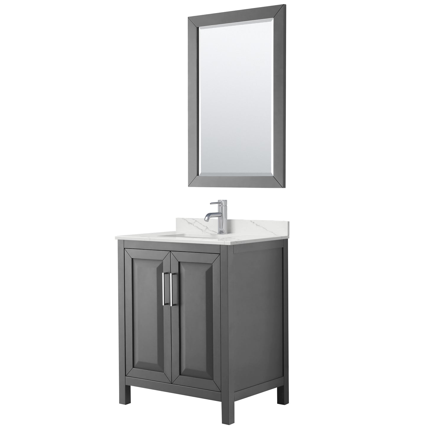 Daria Bathroom Vanity with Countertop 30 inch Single Sink Single hole Faucet Setup