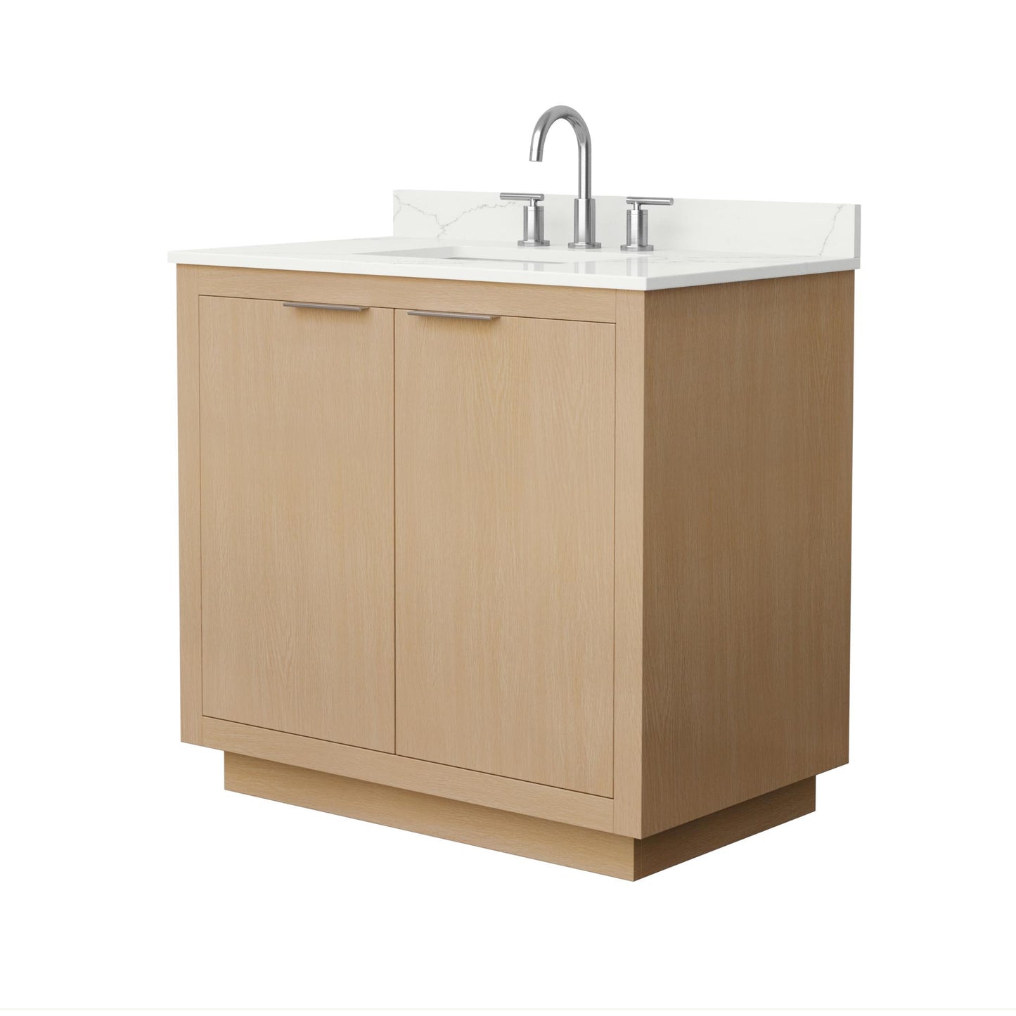Maroni Bathroom Vanity with Countertop 36 inch Single Sink 3-hole Faucet Setup