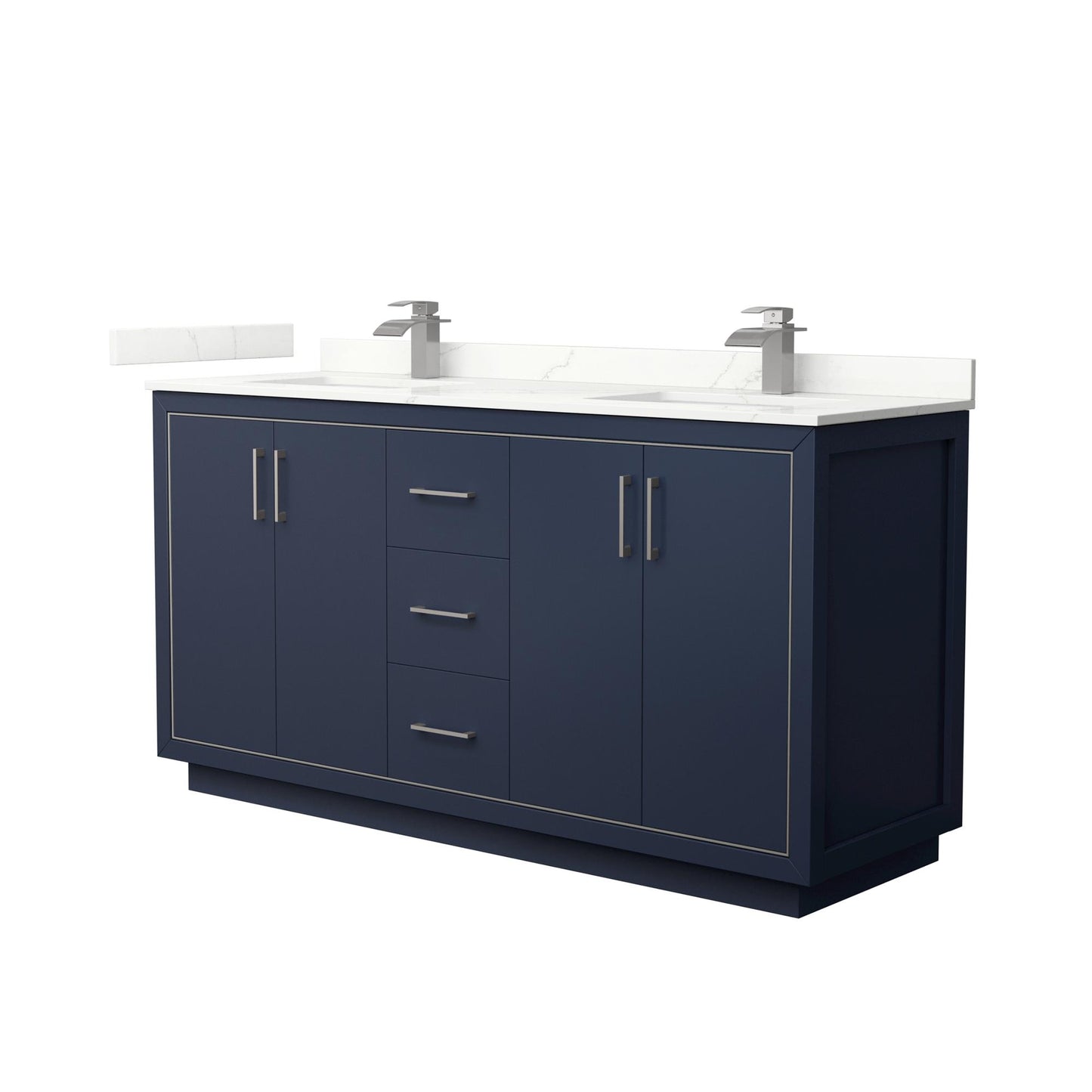 Icon Bathroom Vanity with Countertop 66 inch Double Sink Single hole Faucet Setup