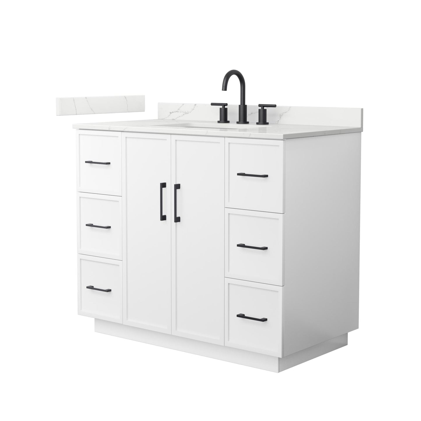 Elan TK Bathroom Vanity with Countertop 42 inch Single Sink 3-hole Faucet Setup
