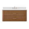 Custom image for Toasted Walnut with Brushed Nickel Trim / White Quartz / No Mirror