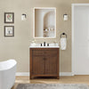 Custom image for Dark Walnut with Matte Black Trim / Carrara Cultured Marble / No Mirror