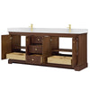 Custom image for Dark Walnut with Brushed Gold Trim / White Quartz / No Mirror