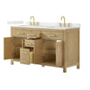 Custom image for Whitewashed Oak with Brushed Gold Trim / Giotto Quartz / No Mirror