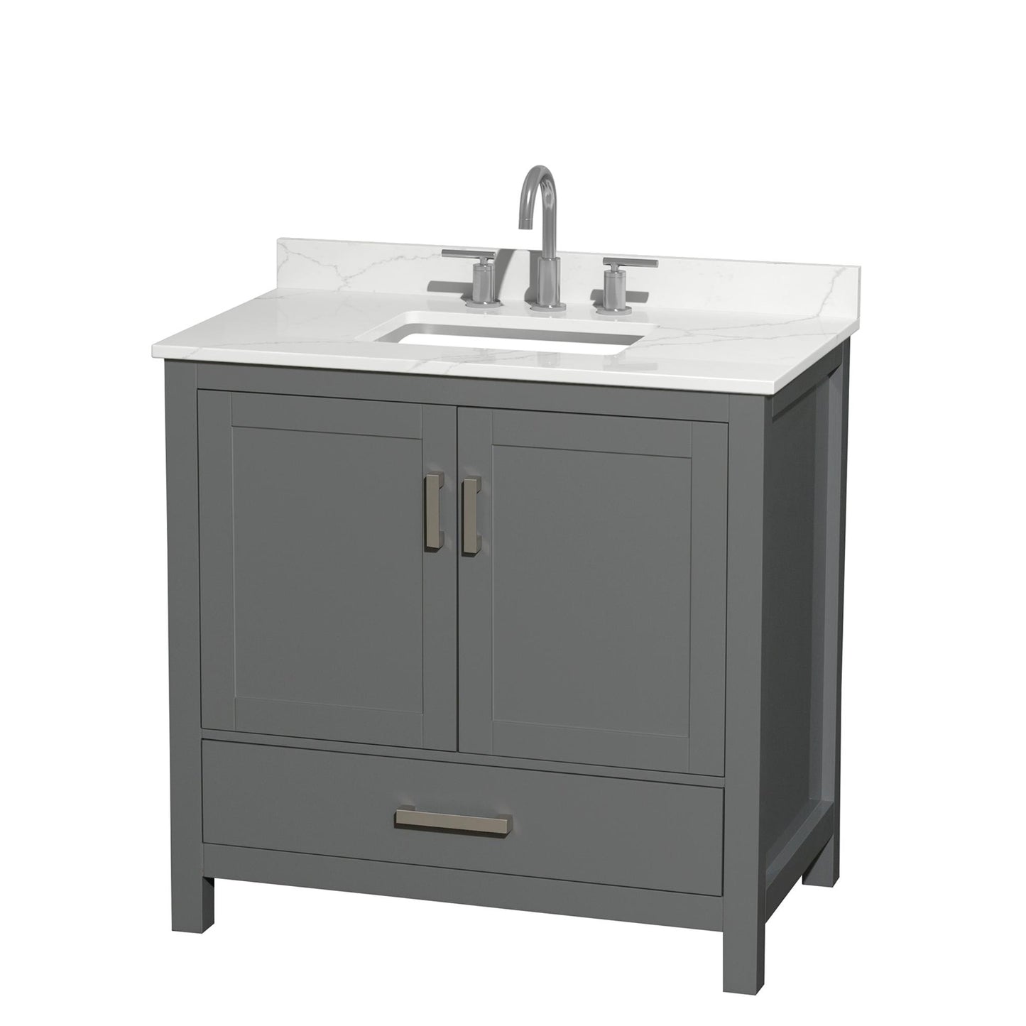 Sheffield Bathroom Vanity with Countertop 36 inch Single Sink 3-hole Faucet Setup