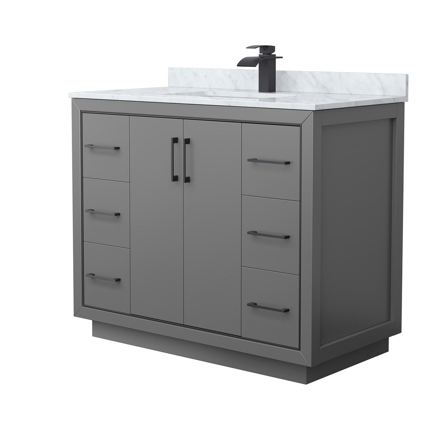 Icon Bathroom Vanity with Countertop 42 inch Single Sink Single hole Faucet Setup
