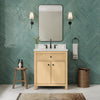 Custom image for Scandinavian Oak with Matte Black Trim / White Quartz / No Mirror
