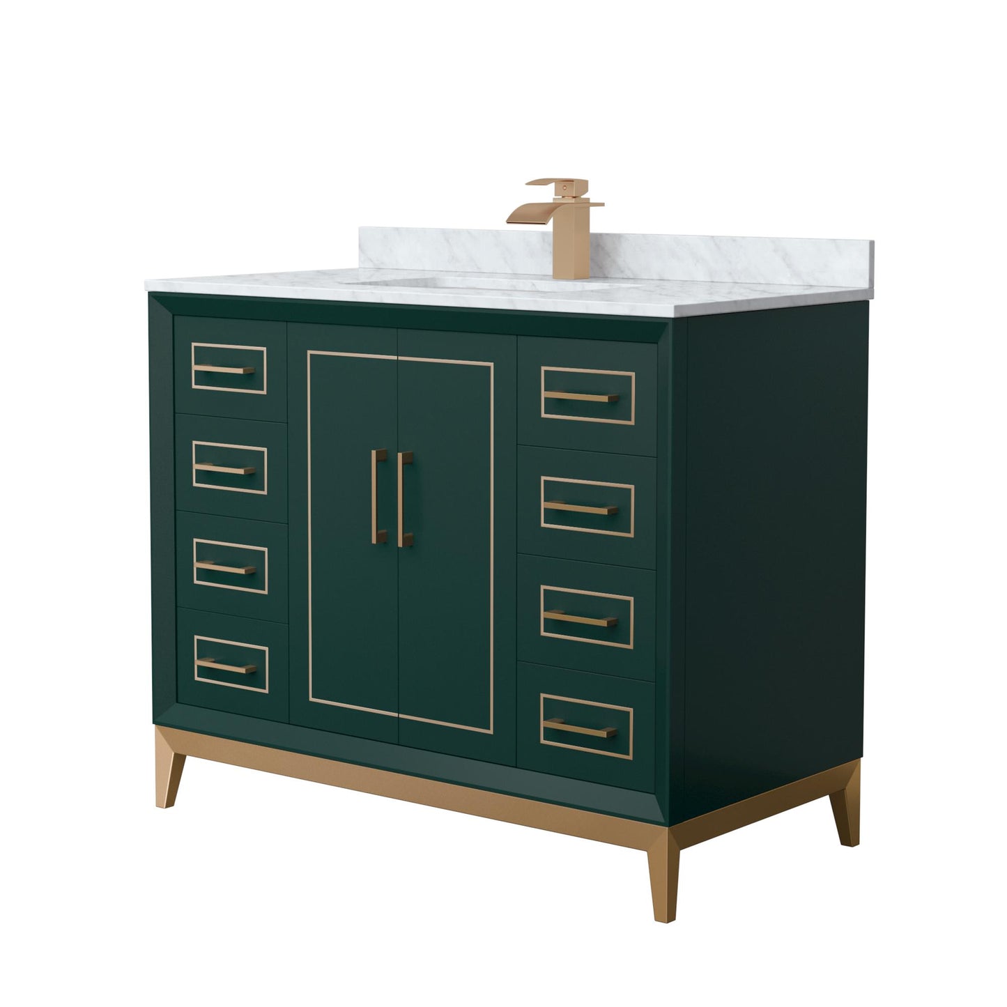 Marlena Bathroom Vanity with Countertop 42 inch Single Sink Single hole Faucet Setup