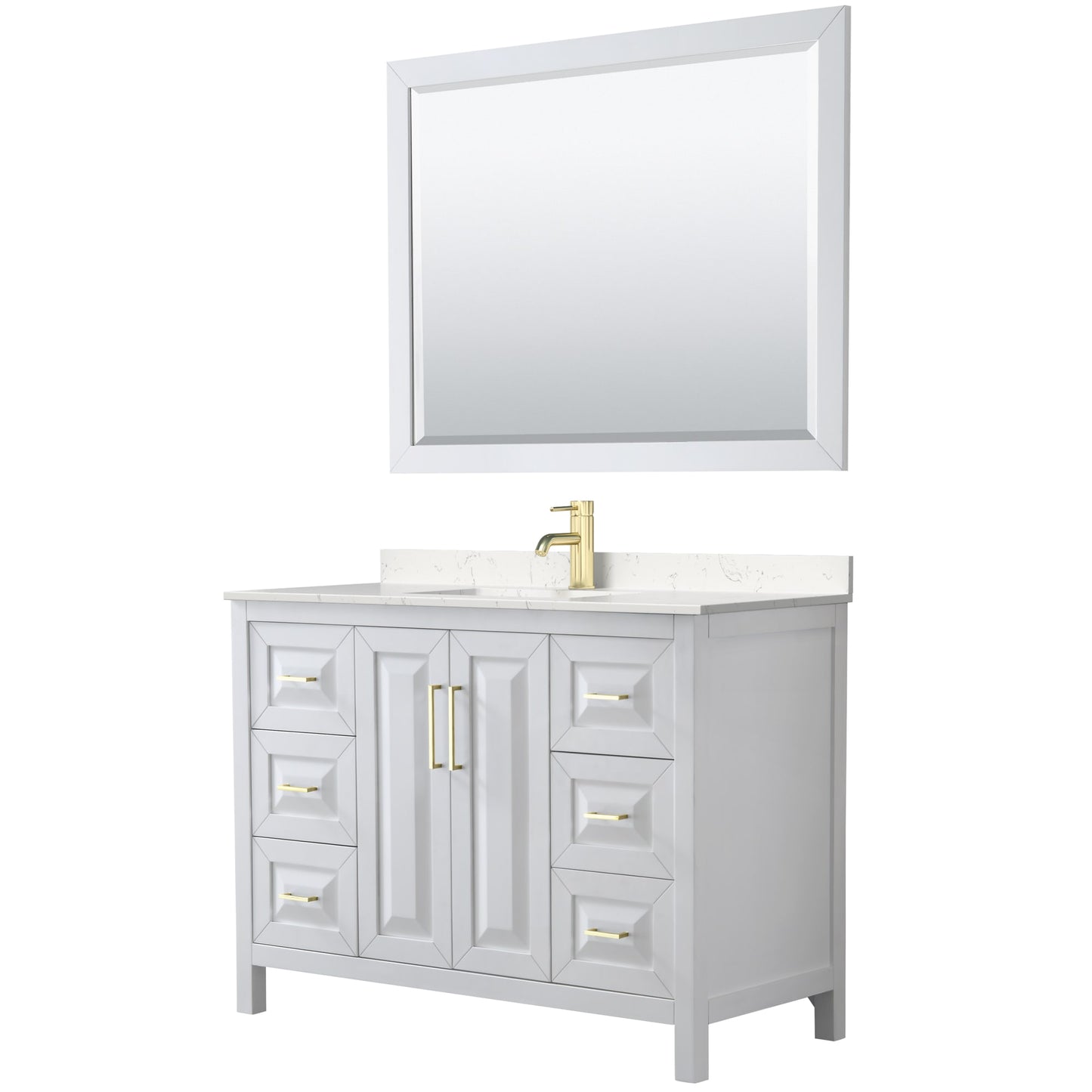 Daria Bathroom Vanity with Countertop 48 inch Single Sink Single hole Faucet Setup
