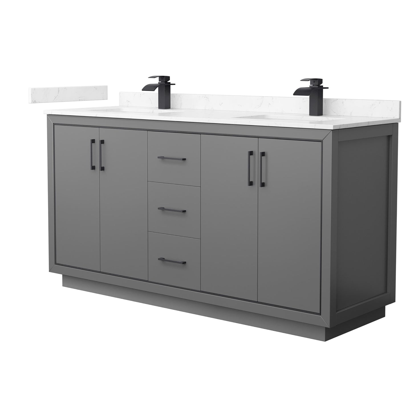 Icon Bathroom Vanity with Countertop 66 inch Double Sink Single hole Faucet Setup