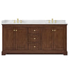 Custom image for Dark Walnut with Brushed Gold Trim / Giotto Quartz / No Mirror