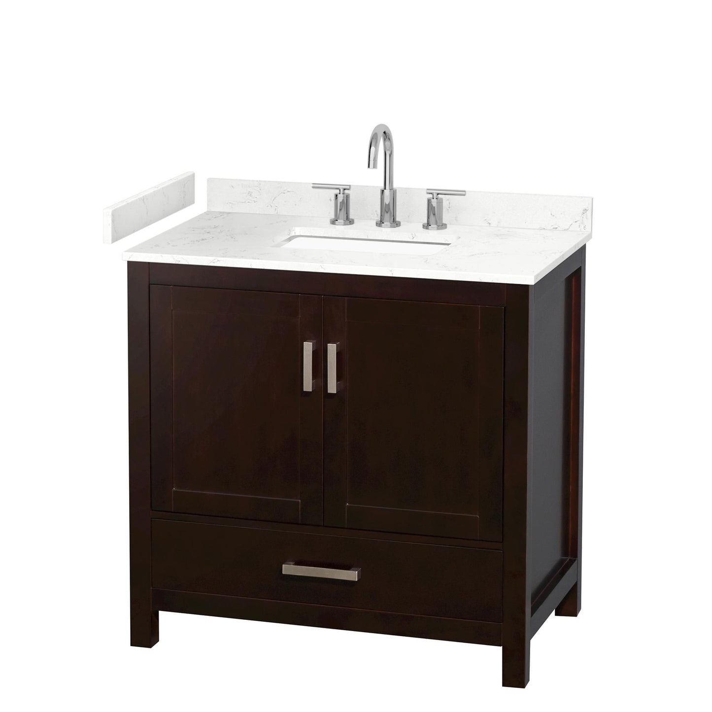 Sheffield Bathroom Vanity with Countertop 36 inch Single Sink 3-hole Faucet Setup