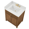 Custom image for Toasted Walnut with Satin Bronze Trim / White Quartz / No Mirror
