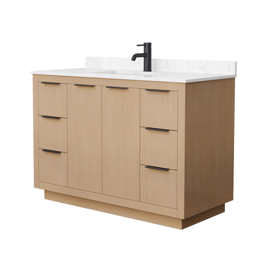 Maroni Bathroom Vanity with Countertop 48 inch Single Sink Single hole Faucet Setup