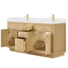 Custom image for Rift Oak with Brushed Gold Trim / White Quartz / No Mirror