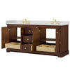 Custom image for Dark Walnut with Brushed Gold Trim / Giotto Quartz / No Mirror
