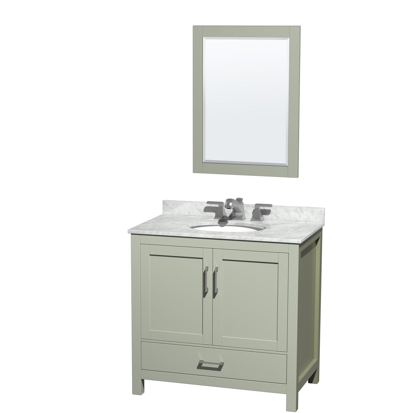 Sheffield Bathroom Vanity with Countertop 36 inch Single Sink 3-hole Faucet Setup