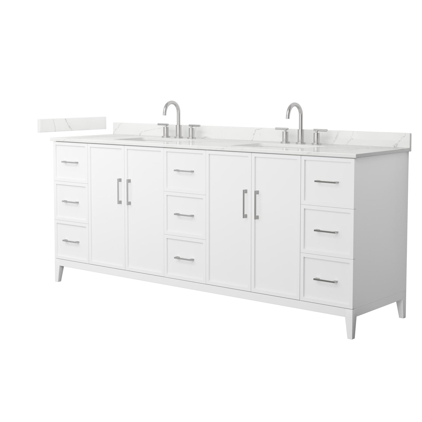 Elan Bathroom Vanity with Countertop 84 inch Double Sink 3-hole Faucet Setup