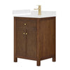 Custom image for Dark Walnut with Brushed Gold Trim / Giotto Quartz / No Mirror