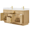 Custom image for Rift Oak with Brushed Gold Trim / Giotto Quartz / No Mirror