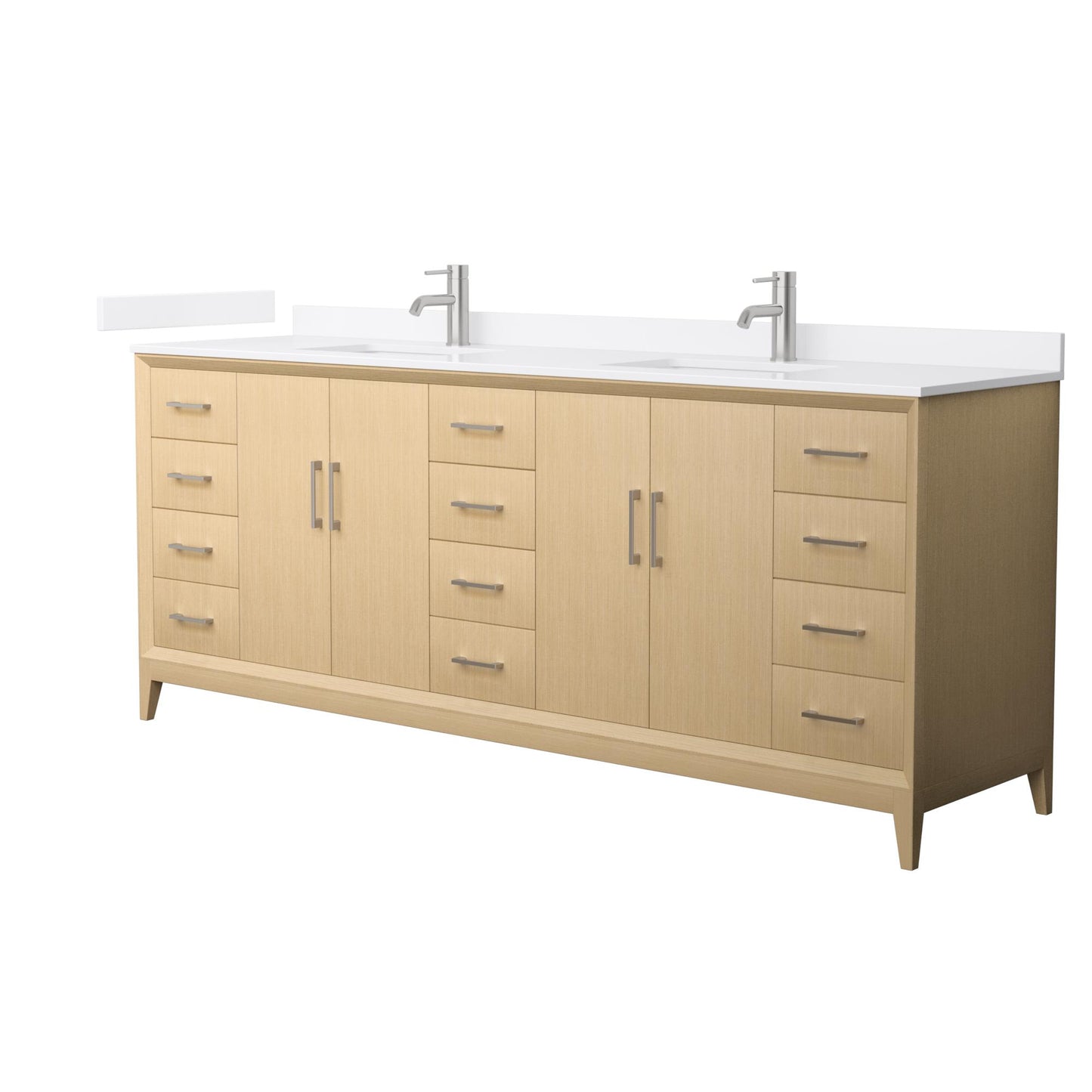 Janna Bathroom Vanity with Countertop 84 inch Double Sink Single hole Faucet Setup