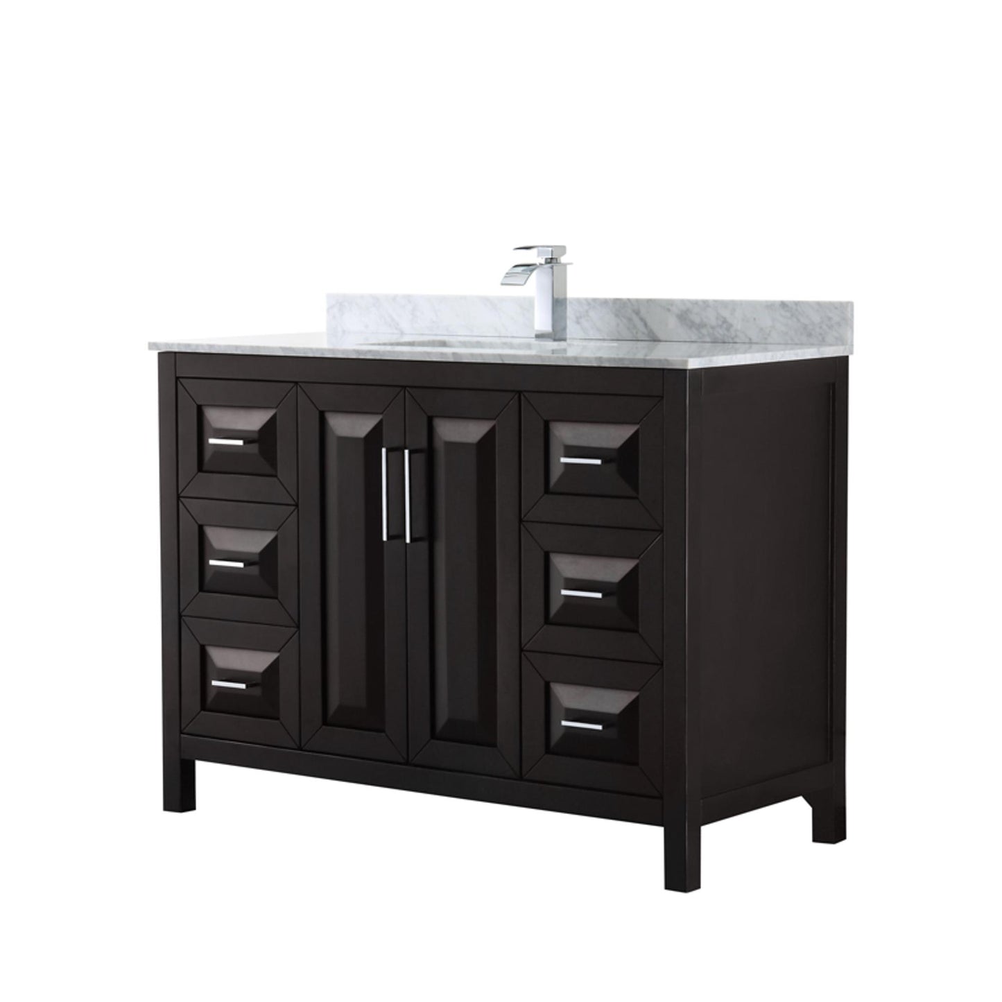 Daria Bathroom Vanity with Countertop 48 inch Single Sink Single hole Faucet Setup