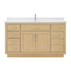 Custom image for Rift Oak with Brushed Nickel Trim / Giotto Quartz / No Mirror