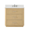 Custom image for Scandinavian Oak with Brushed Nickel Trim / White Quartz / No Mirror