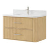 Custom image for Scandinavian Oak with Brushed Nickel Trim / Giotto Quartz / No Mirror
