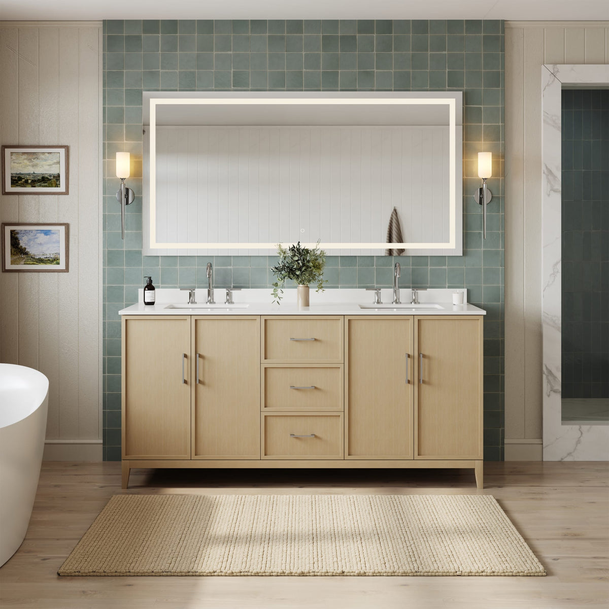 Elan Bathroom Vanity Cabinet 72 inch Double Sink
